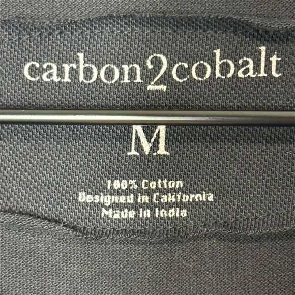 Carbon2Cobalt Effortlessly Cool Black Button Shirt M Soft Cotton Minimal Dadcore - Picture 6 of 9